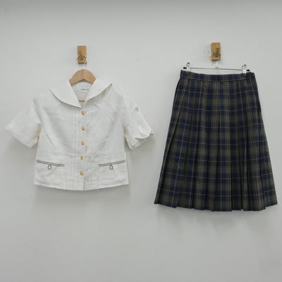 【中古】大分県 大分東明高等学校 女子制服 2点（セーラー服・スカート）sf013131