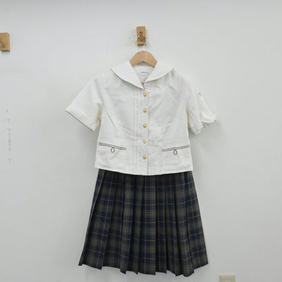 【中古】大分県 大分東明高等学校 女子制服 2点（セーラー服・スカート）sf013132