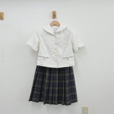 【中古】大分県 大分東明高等学校 女子制服 2点（セーラー服・スカート）sf013133