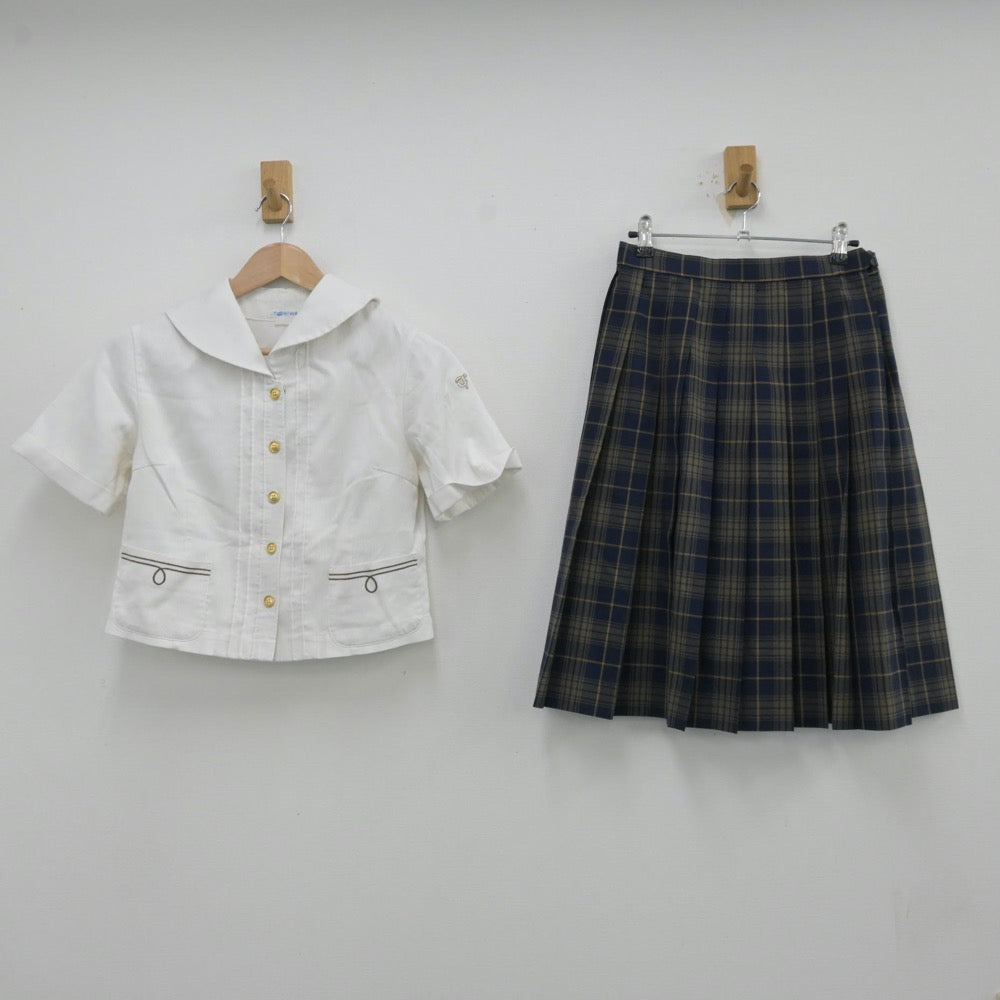 【中古】大分県 大分東明高等学校 女子制服 2点（セーラー服・スカート）sf013133