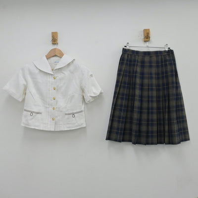 【中古】大分県 大分東明高等学校 女子制服 2点（セーラー服・スカート）sf013133