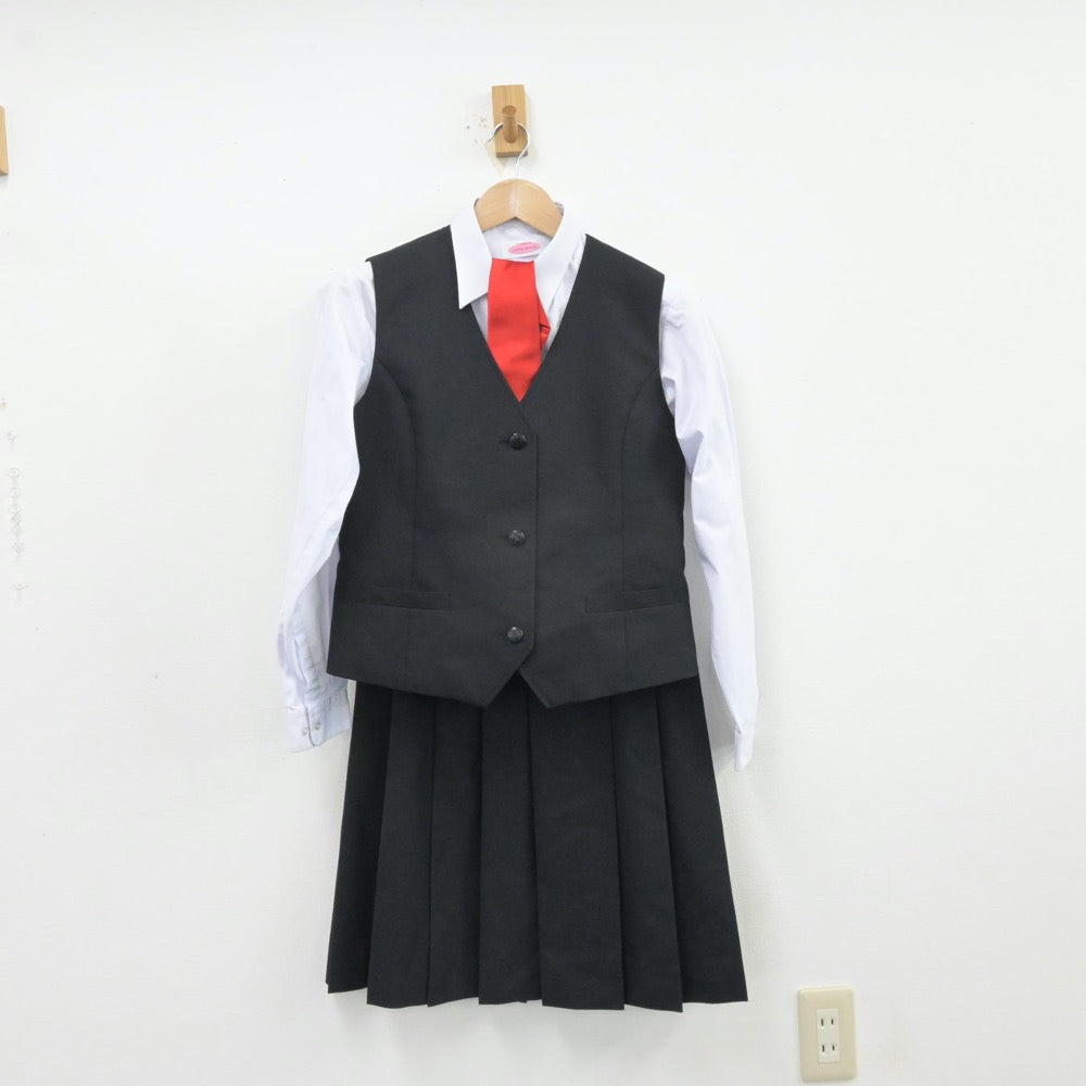 【中古】群馬県 太田東高等学校 女子制服 5点（ブレザー・シャツ・ベスト・スカート）sf013134