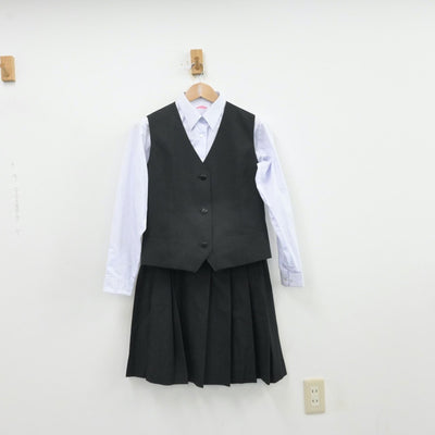 【中古】群馬県 太田東高等学校 女子制服 3点（シャツ・ベスト・スカート）sf013135