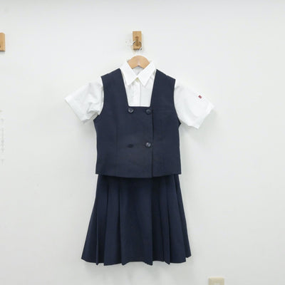 【中古】埼玉県 山村学園高等学校 女子制服 4点（ベスト・シャツ・スカート）sf013140