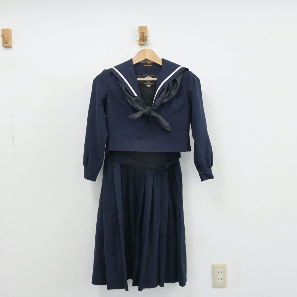 【中古】福岡県 福岡教育大学附属福岡中学校 女子制服 3点（セーラー服・ジャンパースカート）sf013141