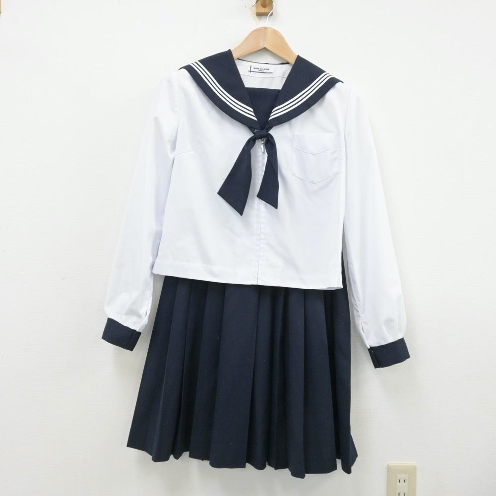 【中古】北海道 北海道旭川商業高等学校 女子制服 5点（セーラー服・スカート）sf013151