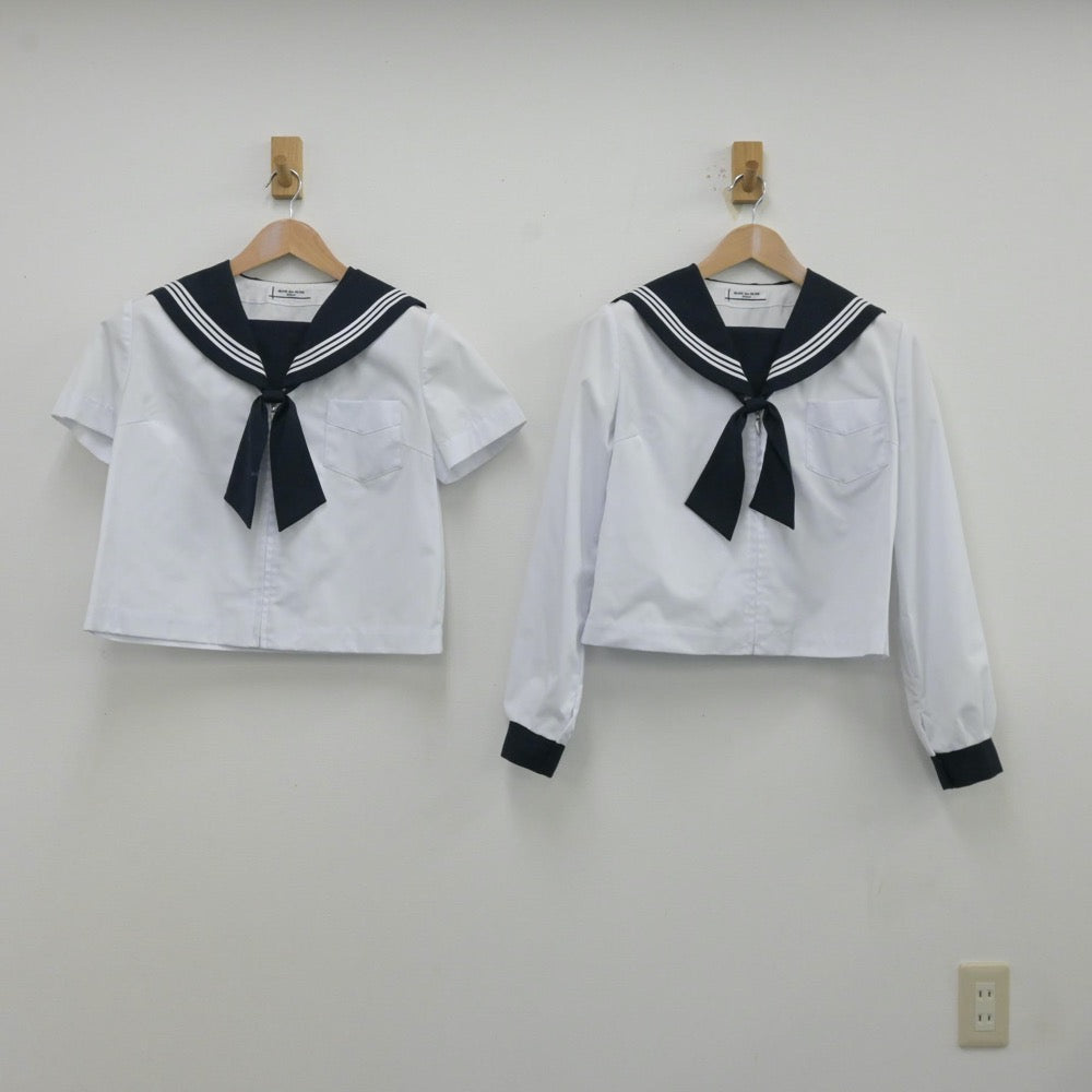 【中古】北海道 北海道旭川商業高等学校 女子制服 5点（セーラー服・スカート）sf013151