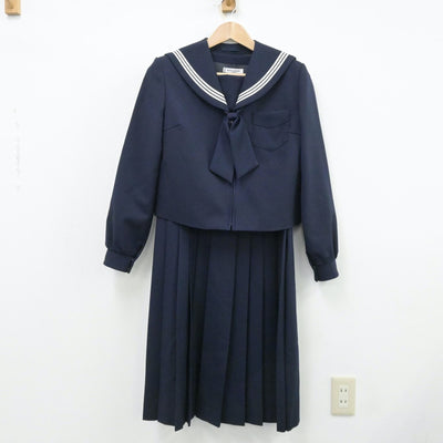 【中古】北海道 北海道旭川商業高等学校 女子制服 3点（セーラー服・ジャンパースカート）sf013153