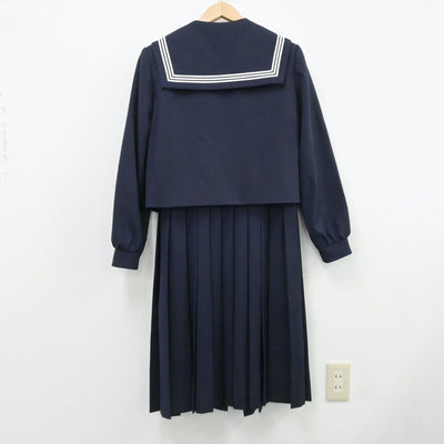 【中古】北海道 北海道旭川商業高等学校 女子制服 3点（セーラー服・ジャンパースカート）sf013153