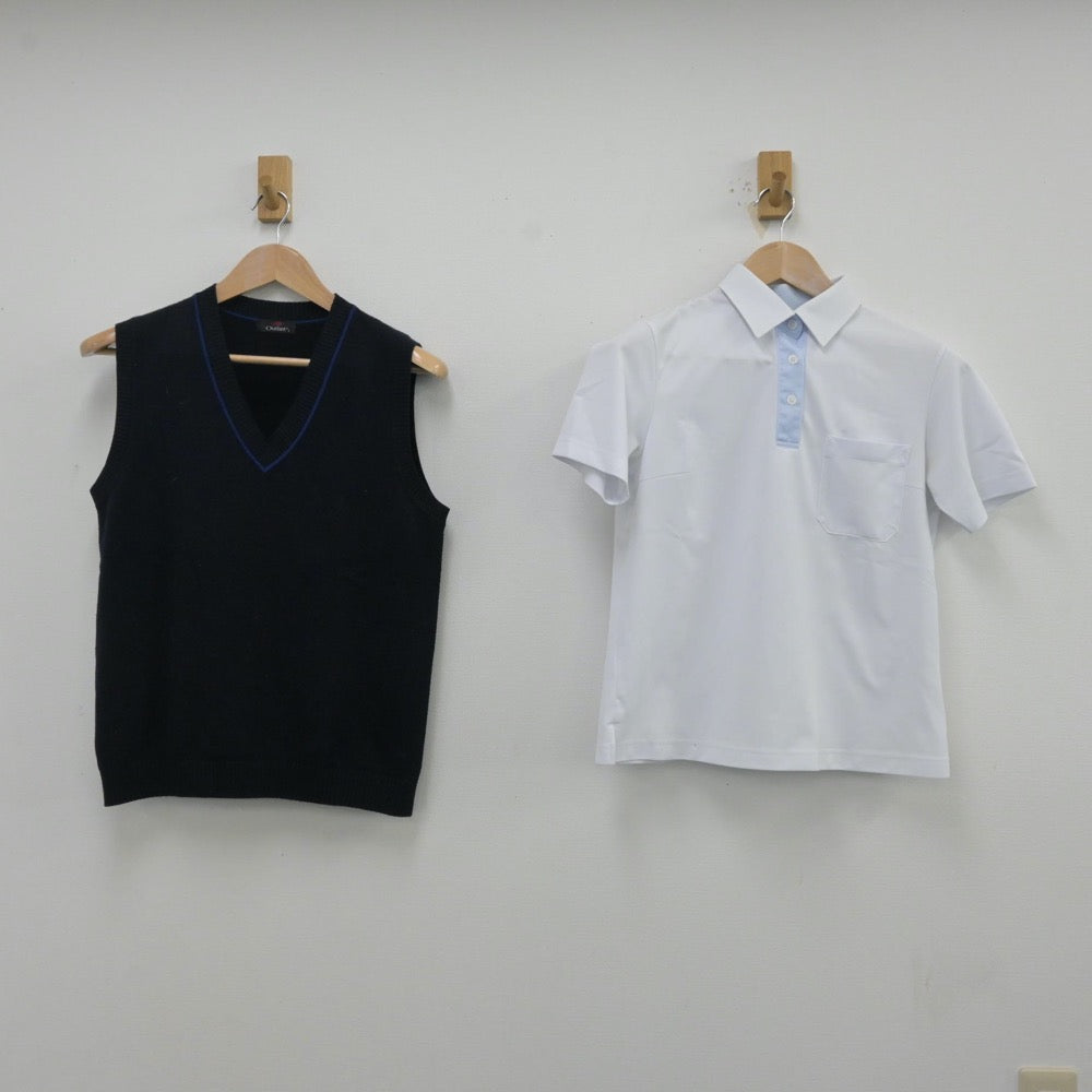 【中古】北海道 北海道旭川永嶺高等学校 女子制服 3点（シャツ・ニットベスト・スカート）sf013154