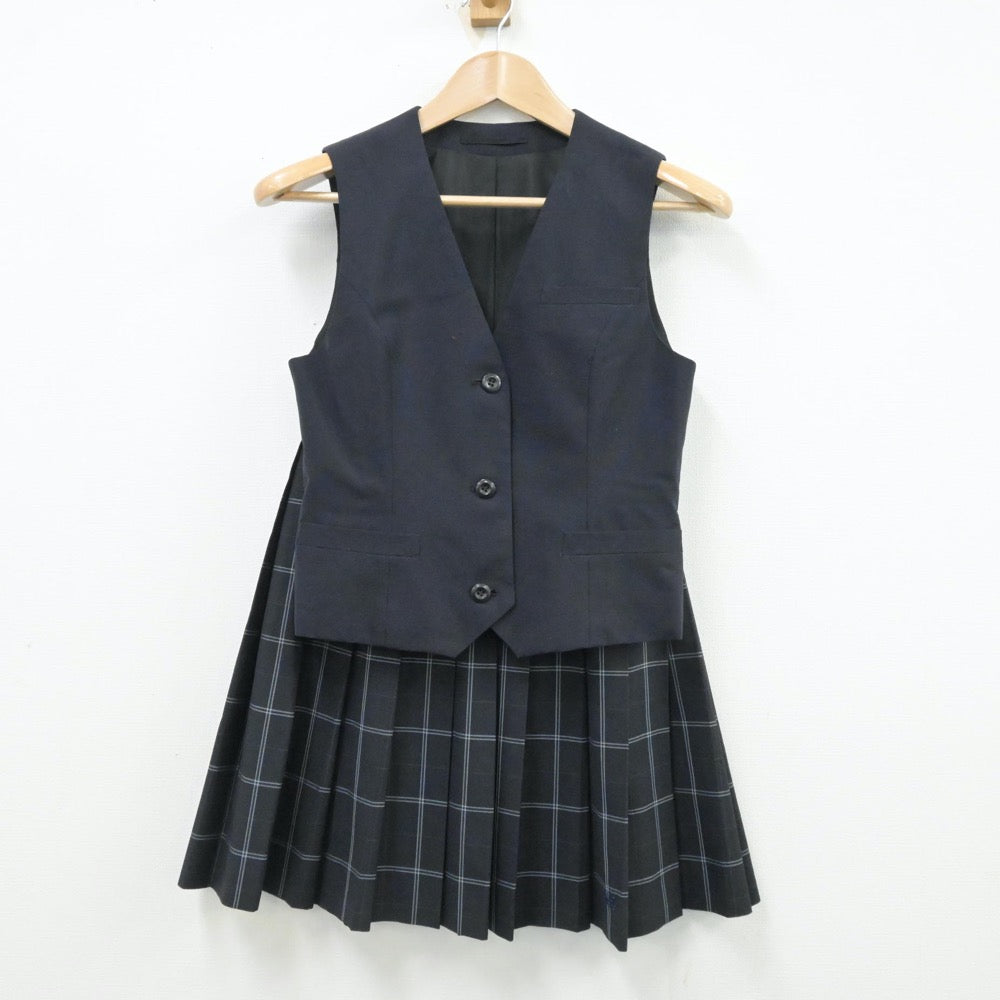 【中古】東京都 東京都立芝商業高等学校 女子制服 5点（ブレザー・ベスト・スカート）sf013156