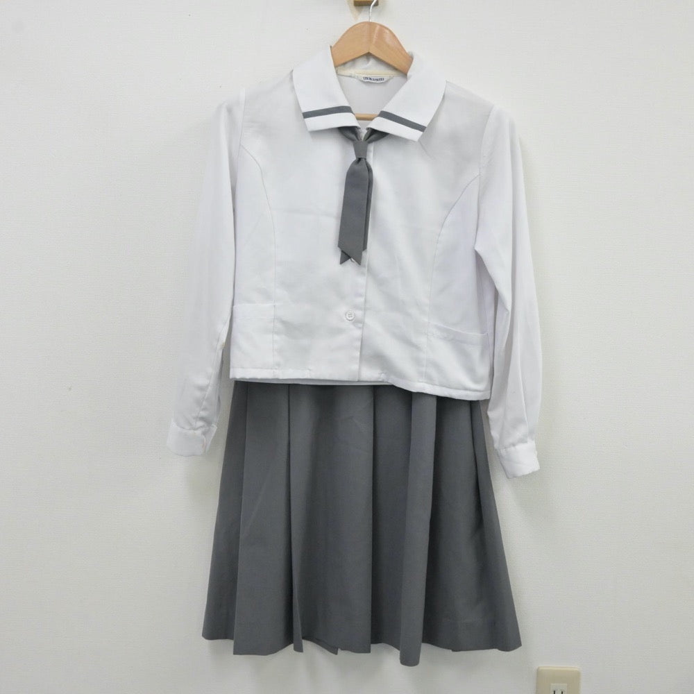 【中古】広島県 広島県立福山誠之館高等学校 女子制服 3点（シャツ・スカート）sf013162