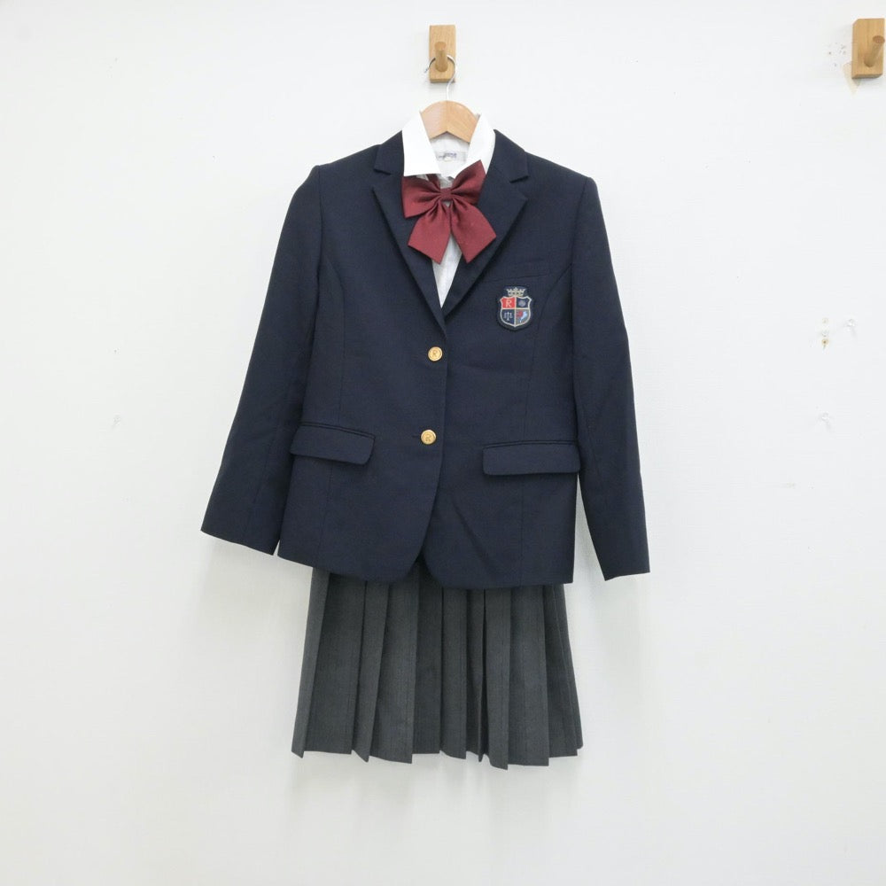 【中古】滋賀県 立命館守山高等学校 女子制服 6点（ブレザー・シャツ・スカート）sf013188