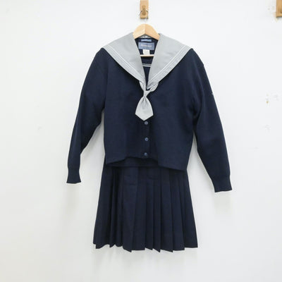 【中古】大阪府 四天王寺中学校 女子制服 3点（セーラー服・ニット・スカート）sf013199