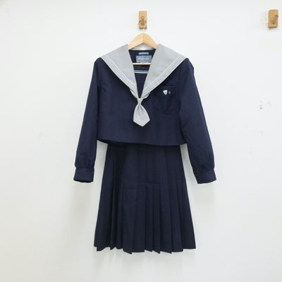 【中古】大阪府 四天王寺中学校 女子制服 3点（セーラー服・ニット・スカート）sf013199