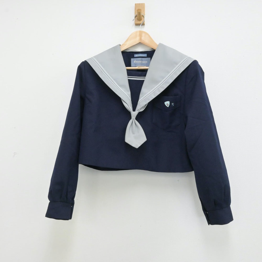 【中古】大阪府 四天王寺中学校 女子制服 3点（セーラー服・ニット・スカート）sf013199