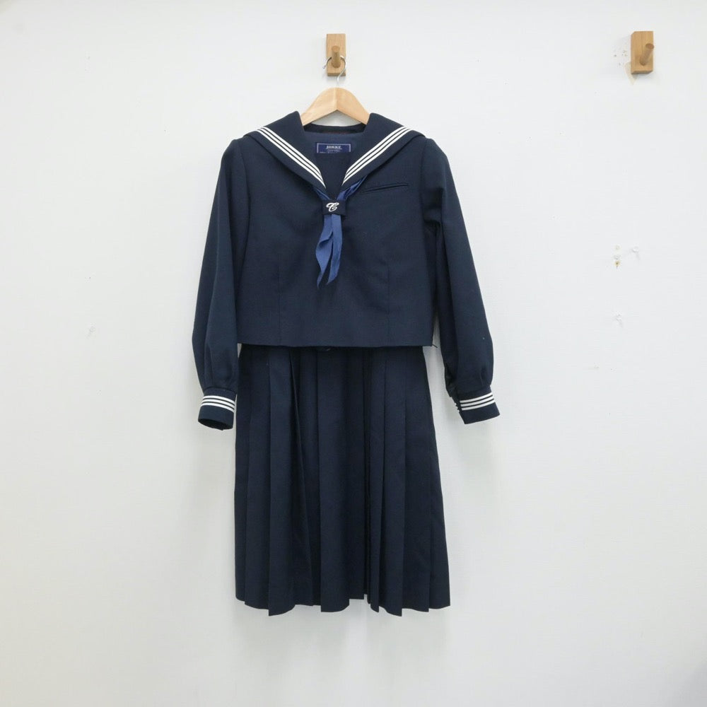 【中古】埼玉県 越谷市立中央中学校 女子制服 2点（セーラー服・ジャンパースカート）sf013205