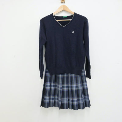 【中古】東京都 大森学園高等学校 女子制服 4点（ブレザー・ニット・スカート）sf013208