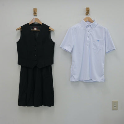 【中古】群馬県 群馬県桐生市立商業高等学校 女子制服 4点（シャツ・ベスト・スカート）sf013228