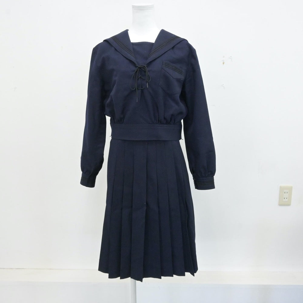 【中古】兵庫県 神戸山手女子高等学校 女子制服 3点（セーラー服・ニット・スカート）sf013234