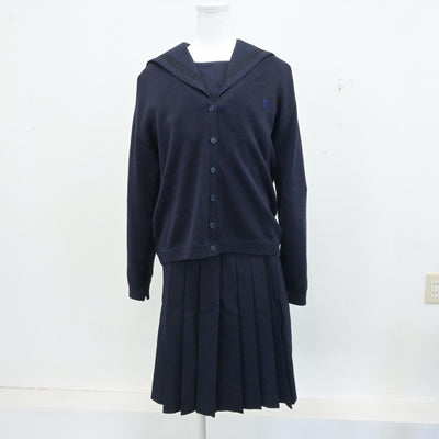 【中古】兵庫県 神戸山手女子高等学校 女子制服 3点（セーラー服・ニット・スカート）sf013234