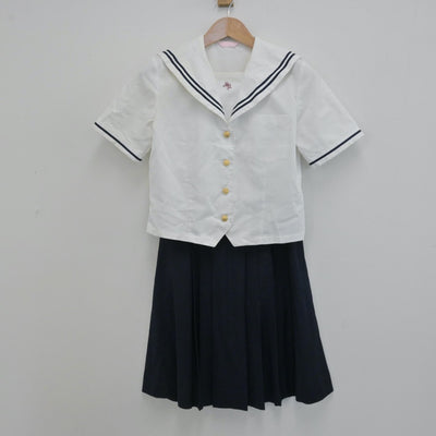 【中古】愛知県 南山学園 聖霊中学校 女子制服 4点（セーラー服・ニット・スカート）sf013236