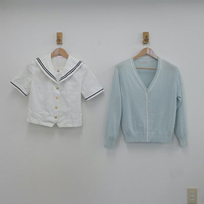 【中古】愛知県 南山学園 聖霊中学校 女子制服 4点（セーラー服・ニット・スカート）sf013236