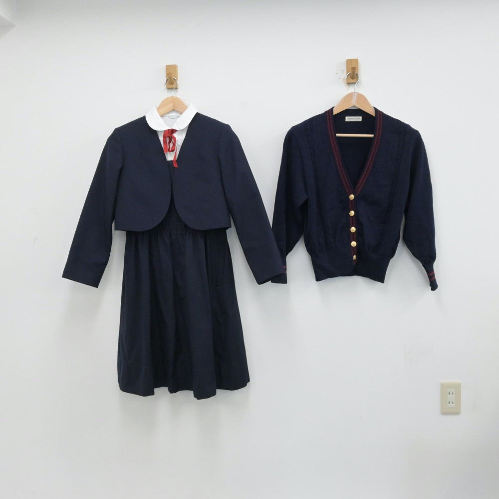 【中古】愛知県 南山学園 聖霊中学校 女子制服 4点（ブレザー・シャツ・ニット・ジャンパースカート）sf013237