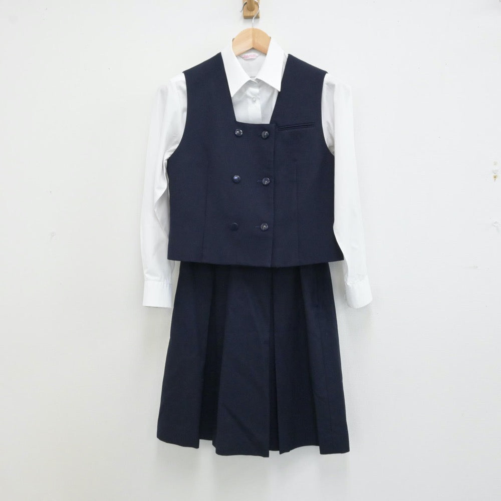 【中古】埼玉県 埼玉県立川越女子高等学校 女子制服 5点（ブレザー・シャツ・ベスト・スカート）sf013251