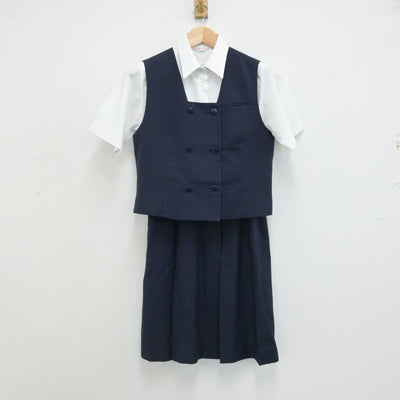 【中古】埼玉県 埼玉県立川越女子高等学校 女子制服 4点（シャツ・ベスト・スカート）sf013252