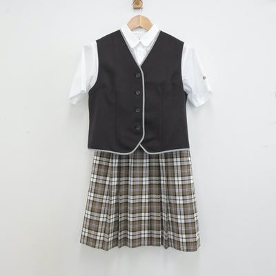 【中古】北海道 札幌聖心女子学院高等学校 女子制服 4点（シャツ・ベスト・ニットベスト・スカート）sf013255