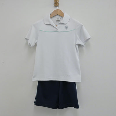 【中古】神奈川県 横浜女学院中学高等学校 女子制服 2点（体操服 上・体操服 下）sf013263