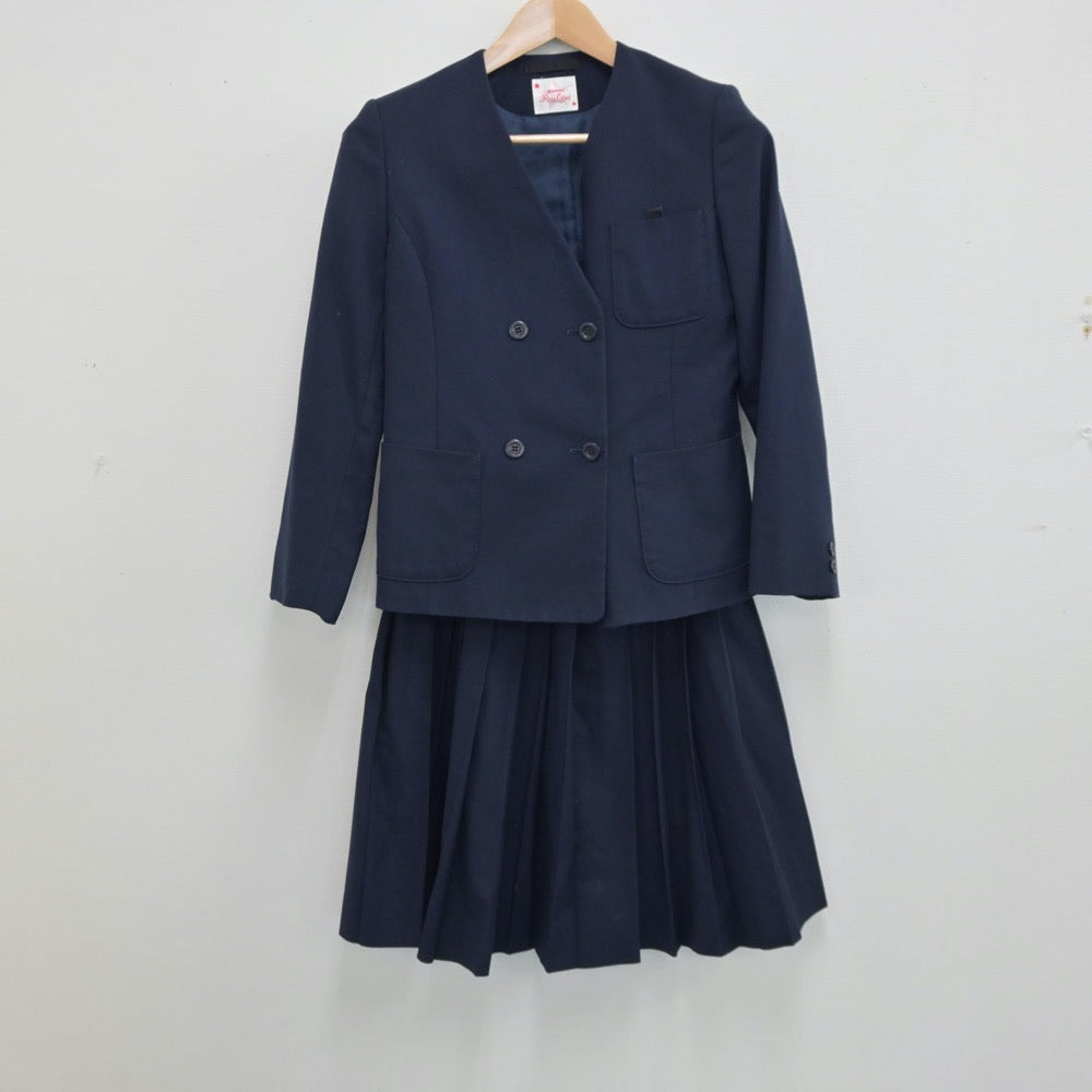 【中古】広島県 福山市立城北中学校 女子制服 3点（ブレザー・スカート・ベスト）sf013276