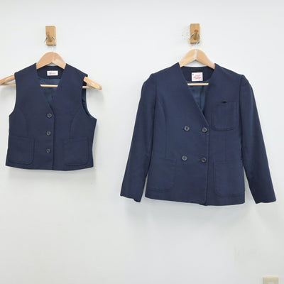 【中古】広島県 福山市立城北中学校 女子制服 3点（ブレザー・スカート・ベスト）sf013276