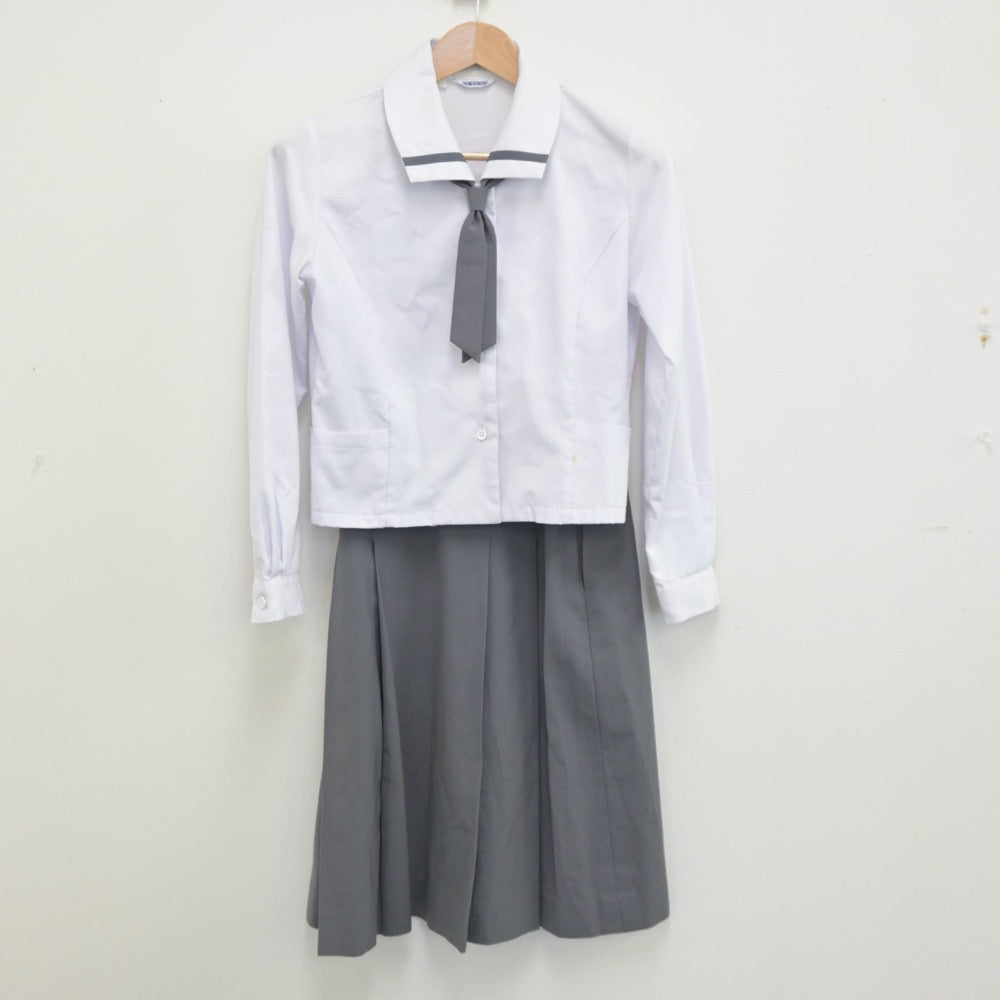 【中古】広島県 福山誠之館高等学校 女子制服 4点（セーラー服・スカート）sf013278