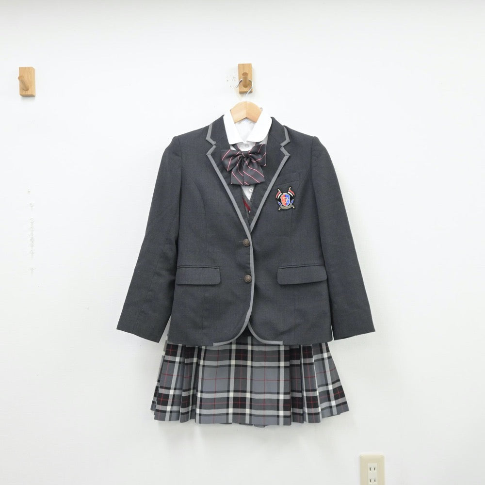 【中古】東京都 富士見丘高等学校 女子制服 6点（ブレザー・シャツ・シャツ・ニット・スカート）sf013311