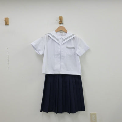 【中古】兵庫県 豊岡北中学校 女子制服 2点（セーラー服・スカート）sf013332