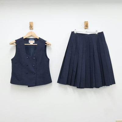 【中古】埼玉県 春里中学校 女子制服 2点（ベスト・スカート）sf013338