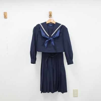 【中古】福岡県 大刀洗中学校 女子制服 3点（セーラー服・ジャンパースカート）sf013347