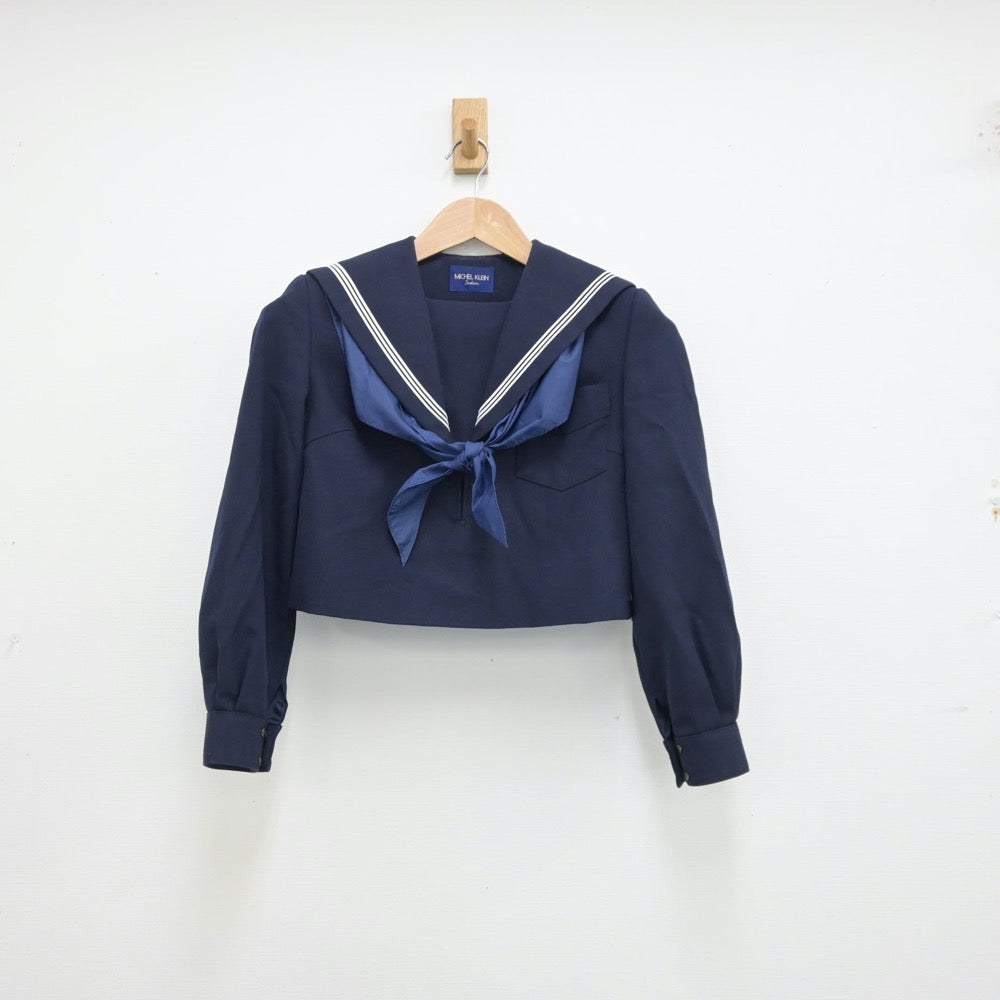 【中古】福岡県 大刀洗中学校 女子制服 3点（セーラー服・ジャンパースカート）sf013347