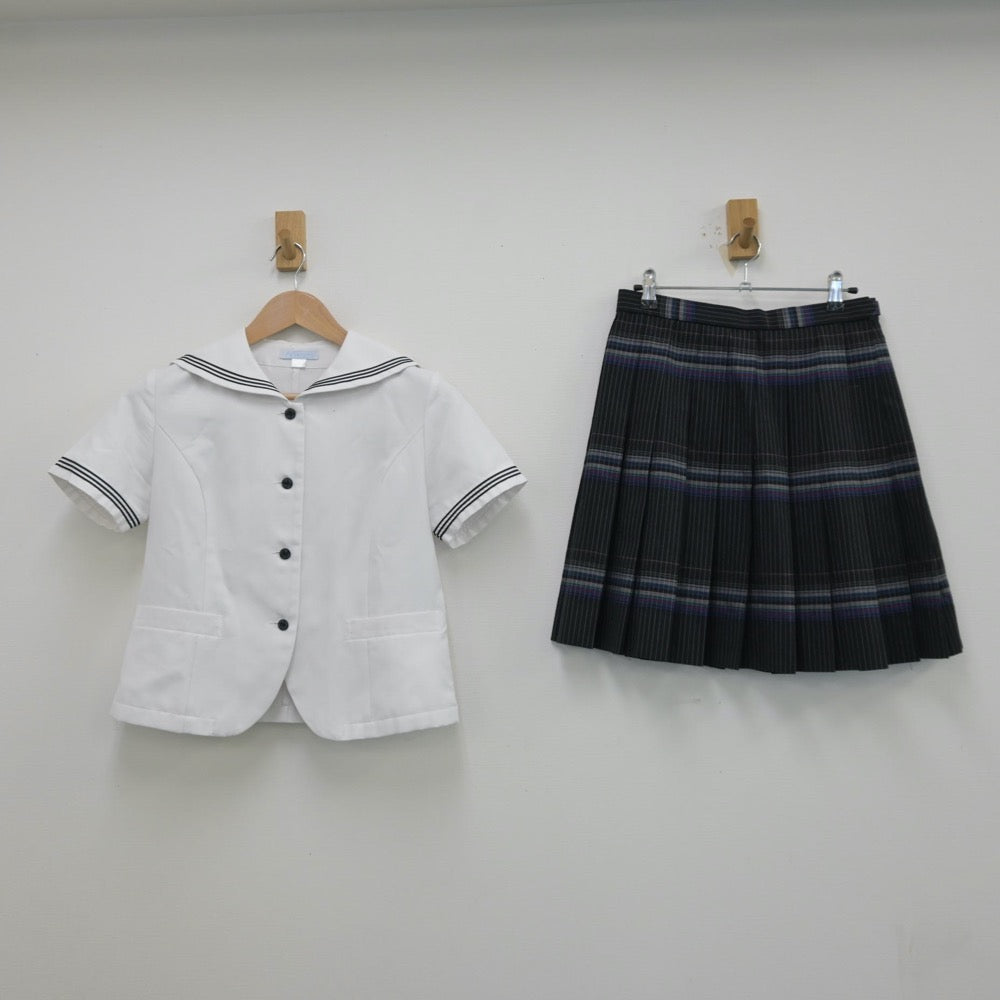 【中古】大阪府 賢明学院高等学校 女子制服 2点（セーラー服・スカート）sf013350