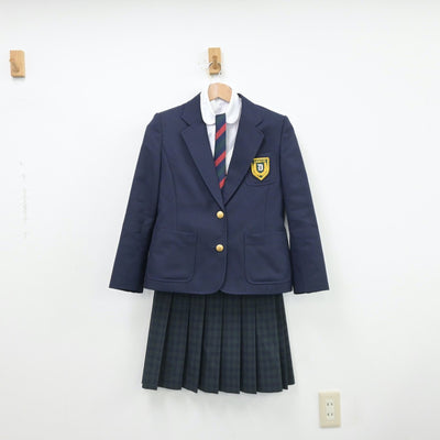 【中古】福岡県 福岡第一高等学校 女子制服 5点（ブレザー・シャツ・ニット・スカート）sf013351