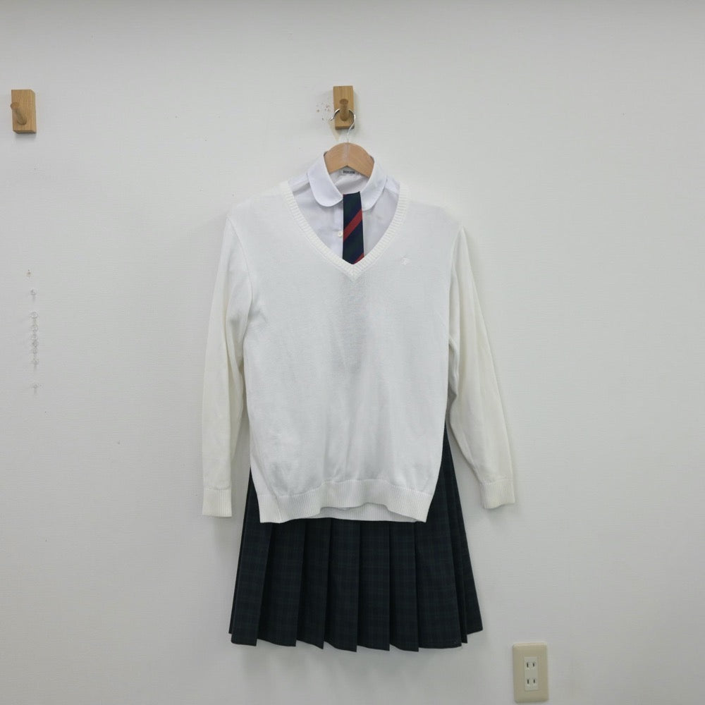 【中古】福岡県 福岡第一高等学校 女子制服 5点（ブレザー・シャツ・ニット・スカート）sf013351