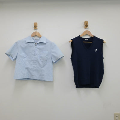 【中古】熊本県 必由館高等学校 女子制服 4点（シャツ・シャツ・ニットベスト・ジャンパースカート）sf013357