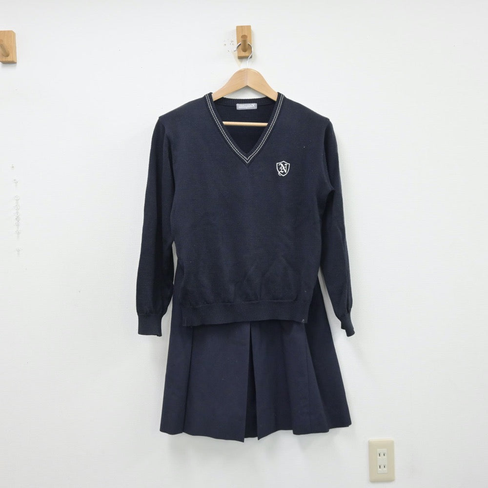 【中古】石川県 金沢二水高等学校 女子制服 2点（ニット・スカート）sf013365