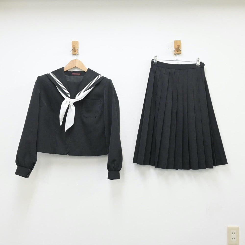 【中古】岐阜県 美濃市立昭和中学校 女子制服 3点（セーラー服・スカート）sf013369