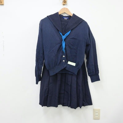 【中古】大阪府 大谷中学校 女子制服 4点（セーラー服・ニット・スカート）sf013379