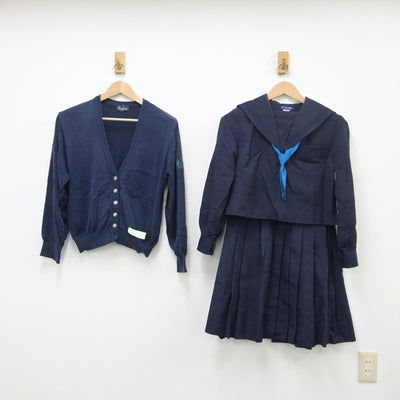 【中古】大阪府 大谷中学校 女子制服 4点（セーラー服・ニット・スカート）sf013379