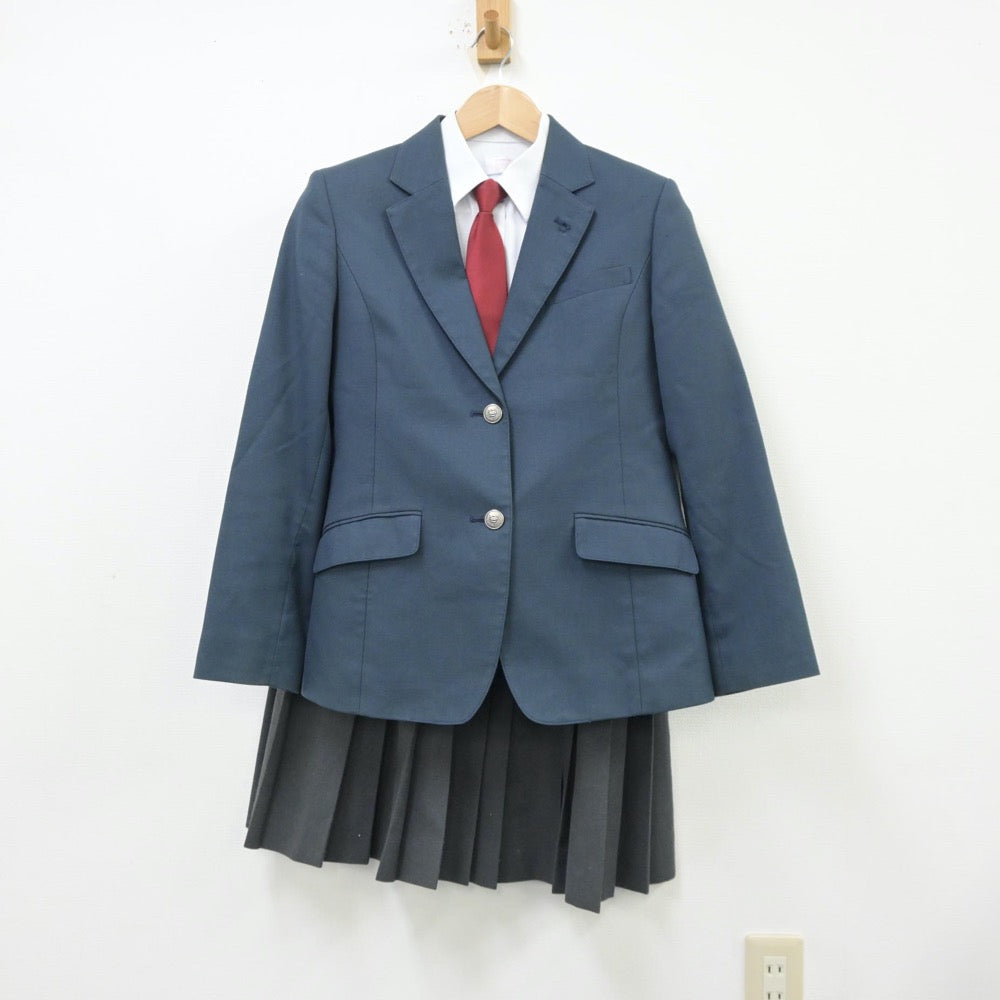 【中古】福岡県 福岡市立西陵高等学校 女子制服 5点（ブレザー・シャツ・ニット・スカート）sf013384