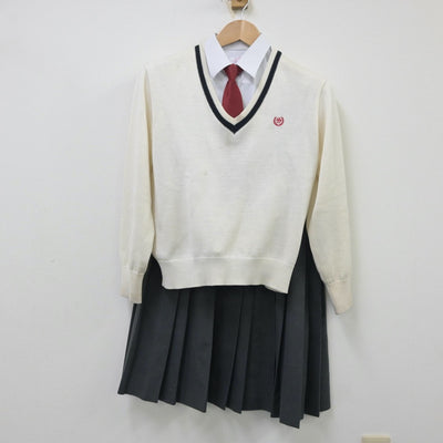 【中古】福岡県 福岡市立西陵高等学校 女子制服 5点（ブレザー・シャツ・ニット・スカート）sf013384